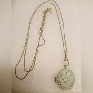 Lucky Brand Gold Tone Chain Necklace Locket - You Are Loved - 17"